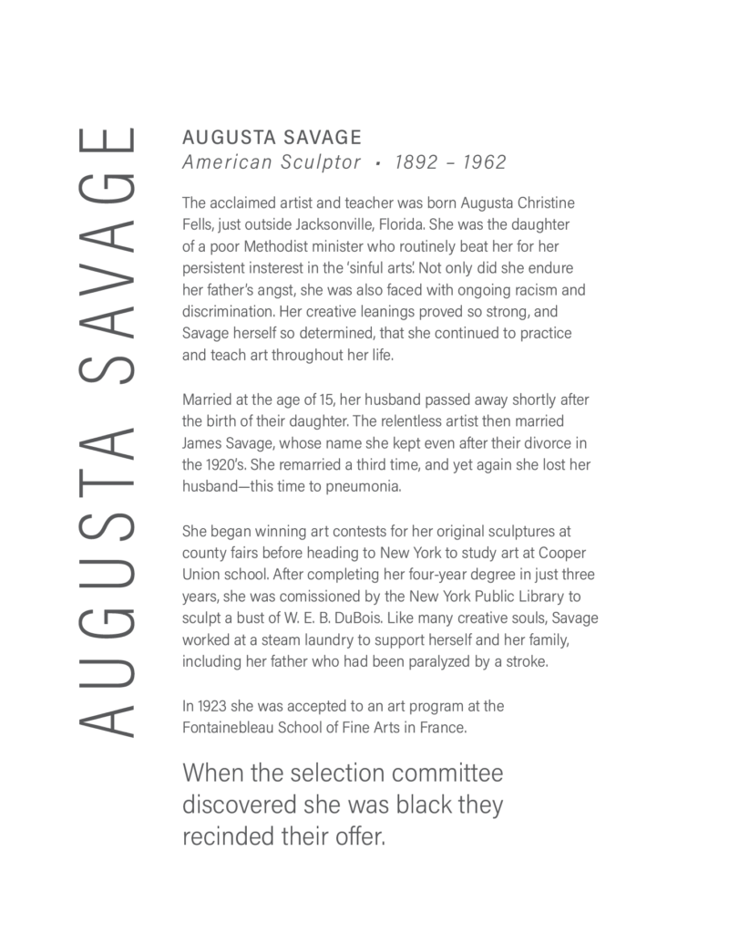 A bio on Augusta Savage